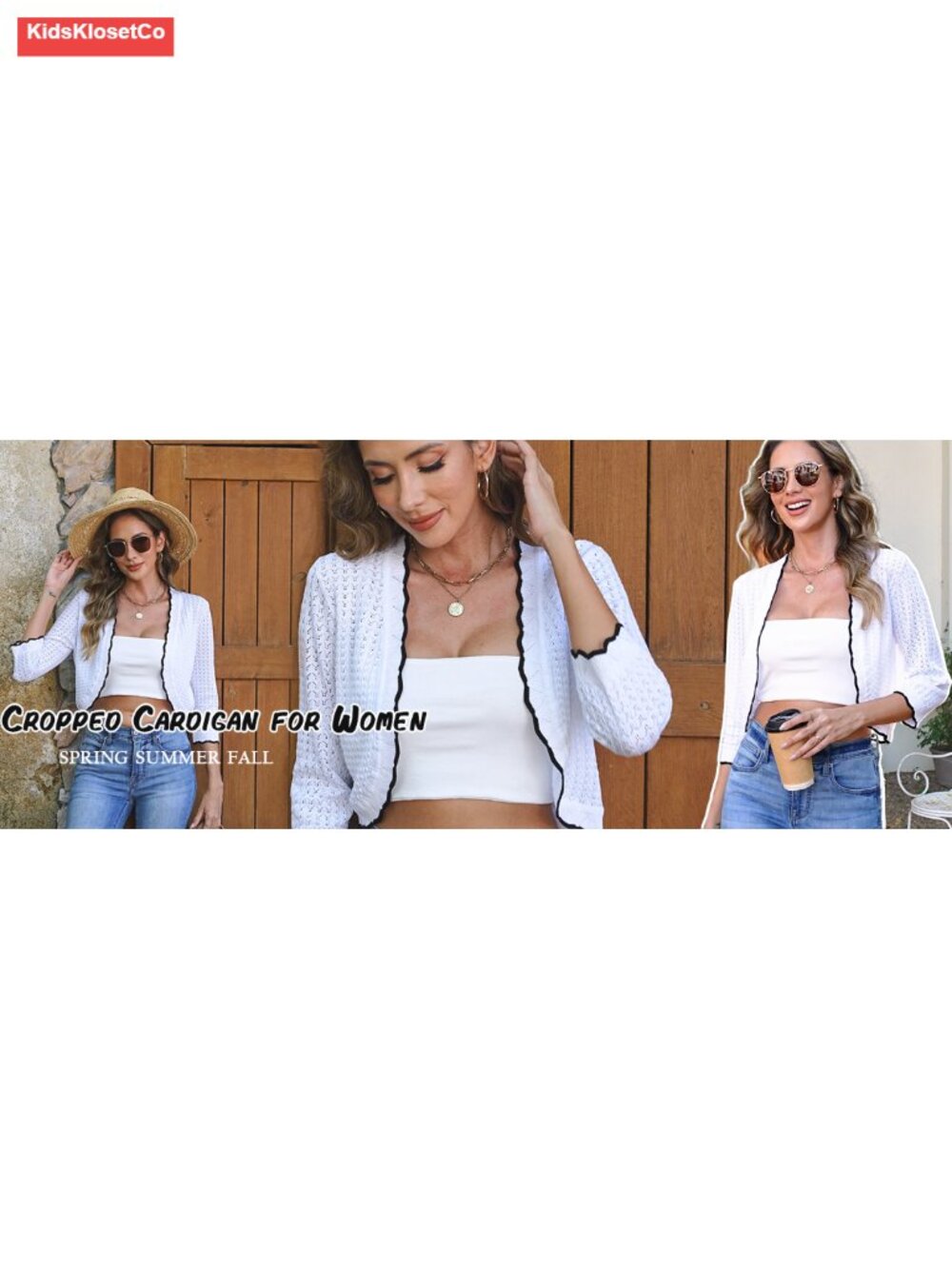3/4 Sleeve Cropped Cardigan Knit Open Front Bolero Shrug for Dresses - Picture 6 of 6